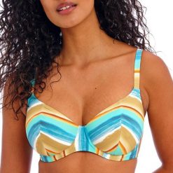 Damski top do kostiumu kąpielowego Freya Castaway island. Niebieskie topy sportowe damskie FREYA ACTIVE, bez wzorów, bez ramiączek. Za 251.00 zł.