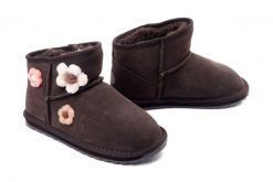 Emu Australia K13232 Daisy chocolate, śniegowce dziecięce. Brązowe śniegowce dziewczęce Emu Australia, ze skóry. Za 331.42 zł.
