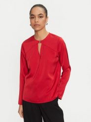 Calvin Klein Bluzka K20K207650 Czerwony Regular Fit. Czerwone bluzki damskie CALVIN KLEIN, bez wzorów, z syntetyku, bez ramiączek. Za 409.99 zł.