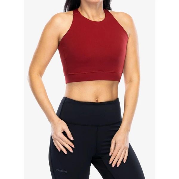 Biustonosz sportowy Smartwool Active Crop Bra. Czerwone biustonosze sportowe damskie Smartwool, bez wzorów. Za 209.99 zł.