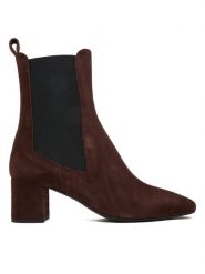 LOVE MOSCHINO Botki JA21085G0NJA0313 Brązowy. Brązowe botki damskie Love Moschino, ze skóry, bez obcasa, na słupku, bez zapięcia. Za 1,079.00 zł.