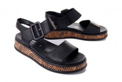 RIEKER REVOLUTION W0800-00 black, sandały damskie. Czarne sandały damskie Rieker, bez wzorów, z gumy, bez obcasa. Za 303.92 zł.