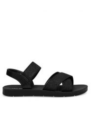 Clara Barson Sandały WSS20401-11 Czarny. Czarne sandały damskie Clara Barson, bez wzorów, z materiału, bez obcasa, na płaskiej podeszwie. Za 41.99 zł.