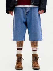 Jack & Jones Szorty jeansowe Iron 12278463 Niebieski Baggy Fit. Niebieskie szorty męskie Jack & Jones, bez wzorów, z bawełny. Za 228.99 zł.