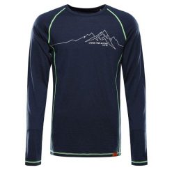 Koszulka męska turystyczna wełna merino 87% Alpine Pro Meren. Niebieskie koszulki męskie z długim rękawem Alpine Pro, l, z materiału. Za 369.00 zł.