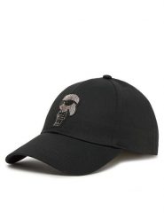 KARL LAGERFELD Czapka z daszkiem A2W33062 Czarny. Czarne czapki z daszkiem damskie Karl Lagerfeld, bez wzorów, z bawełny. Za 229.99 zł.