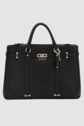 GUESS Czarna torebka Emilee. Czarne torebki klasyczne damskie Guess, z aplikacjami, bez dodatków. W wyprzedaży za 603.99 zł.