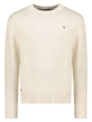 Geographical Norway Sweter "Flinder" w kolorze kremowym rozmiar: XL. Brązowe swetry męskie Geographical Norway, xl, bez wzorów, z bawełny, bez kołnierzyka. Za 121.80 zł.