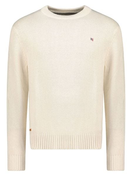 Geographical Norway Sweter "Flinder" w kolorze kremowym rozmiar: XL. Brązowe swetry męskie Geographical Norway, xl, bez wzorów, z bawełny, bez kołnierzyka. Za 121.80 zł.