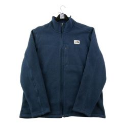 Second life - Kurtka polarowa męska Patch logo granatowa - Jak nowy. Niebieskie kurtki męskie The North Face, m, z aplikacjami, z polaru, casualowe, bez kaptura. Za 190.96 zł.