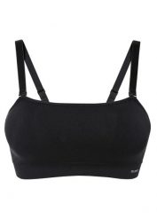 Wyściełany biustonosz bandeau Feel Comfort, bezszwowy, z odpinanymi ramiączkami. Brązowe biustonosze bonprix, bez wzorów. Za 62.99 zł.