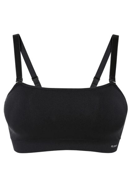 Wyściełany biustonosz bandeau Feel Comfort, bezszwowy, z odpinanymi ramiączkami. Brązowe biustonosze bonprix, bez wzorów. Za 62.99 zł.