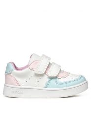Geox Sneakersy B Eclyper B555MA 000BC C1393 Biały. Białe buty sportowe dziewczęce Geox, bez wzorów, ze skóry, bez zapięcia. Za 139.99 zł.
