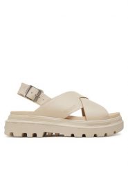 Palladium Sandały Pallacruise Crossed 94461-175-M Écru. Sandały damskie Palladium, bez wzorów, z nubiku, bez obcasa, na płaskiej podeszwie. Za 339.15 zł.