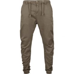 Spodnie Urban Classic stretch. Zielone spodnie materiałowe męskie Urban Classics, bez wzorów. Za 237.00 zł.