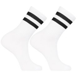 Białe Długie Skarpetki Ze Ściągaczem W Paski 3 Pary Unisex. Białe skarpetki męskie Moraj, bez wzorów, z bawełny. Za 34.99 zł.