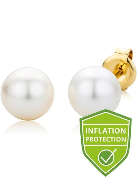 Revoni Złote kolczyki-wkrętki z perłami słodkowodnymi rozmiar: onesize. Białe kolczyki damskie Revoni, z perłą, złote. Za 630.99 zł.