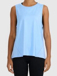 4F Top sportowy w kolorze błękitnym rozmiar: XS. Niebieskie topy damskie 4f, xs, bez wzorów, z materiału, bez kołnierzyka. Za 49.99 zł.