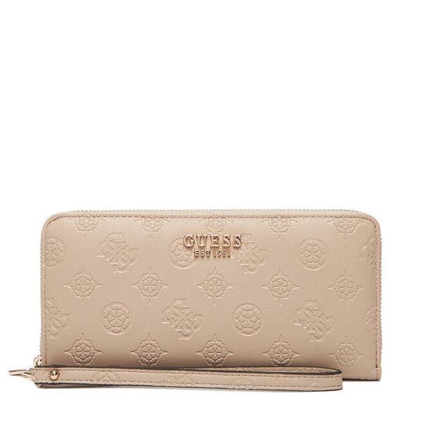 Portfel Guess. Brązowe portfele damskie Guess, z aplikacjami. Za 199.99 zł.