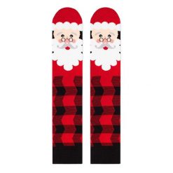 Bambusowe skarpety świąteczne Comfort Feet 3/4 do kolan Święty Mikołaj. Brązowe skarpetki damskie OEM, bez wzorów, z elastanu. Za 62.34 zł.