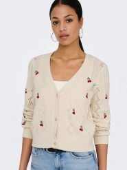 ONLY Kardigan w kolorze beżowym rozmiar: S. Brązowe kardigany damskie Only, s, bez wzorów. Za 113.99 zł.