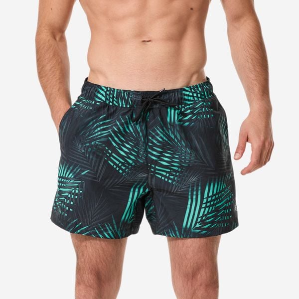 Spodenki surfingowe męskie Decathlon 100 15" Palm Mint. Zielone kąpielówki męskie Decathlon, m, bez wzorów, z materiału. Za 49.99 zł.