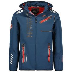 Męska turystyczna kurtka softshell GEOGRAPHICAL NORWAY ROYAUTE DB NAVY RED MEN…. Czerwone kurtki softshell damskie Geographical Norway, m, z aplikacjami, z materiału, z kapturem. Za 249.00 zł.