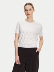 Guess Sweter W5GR05 Z3D60 Biały Regular Fit. Białe swetry klasyczne damskie Guess, xl, z wiskozy, bez kołnierzyka. Za 249.99 zł.