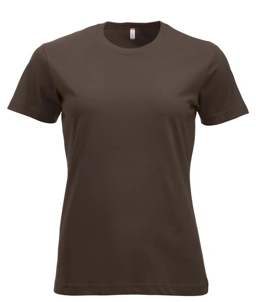 Clique New Classic-T Women T‑shirt z bawełny, nowoczesny krój – dark mocca. Brązowe t-shirty damskie CLIQUE, xl, bez wzorów, z bawełny, bez kołnierzyka. Za 104.58 zł.