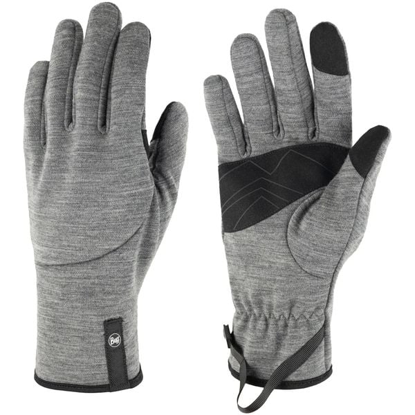Rękawiczki merino fleece. Szare rękawiczki damskie Buff, bez wzorów, z elastanu. Za 187.99 zł.