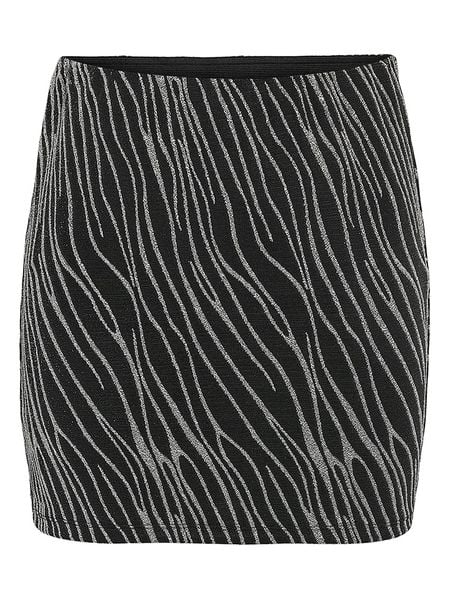 Noisy may Spódnica w kolorze srebrno-czarnym rozmiar: M. Czarne spódniczki damskie Noisy may, m, bez wzorów, z podwyższonym stanem, mini. Za 69.75 zł.