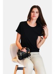 Le Jardin du Lin Koszulka w kolorze czarnym rozmiar: 40. Czarne t-shirty damskie Le jardin du lin, bez wzorów, bez kołnierzyka. Za 75.34 zł.