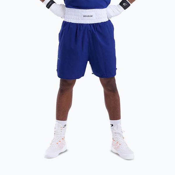 Spodenki treningowe męskie BOXRAW Stevenson V2. Niebieskie szorty męskie BOXRAW, z elastanu, bez kołnierzyka. Za 299.99 zł.