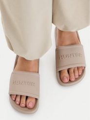 Hunter Klapki CEO-3C048 Beżowy. Brązowe klapki damskie Hunter, bez wzorów, z syntetyku, bez obcasa. Za 119.99 zł.