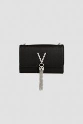 VALENTINO Czarna torebka Divina. Czarne torebki klasyczne damskie Valentino by Mario Valentino, bez wzorów, bez dodatków. W wyprzedaży za 280.99 zł.