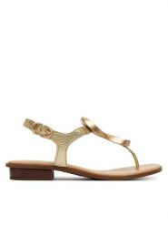 Hispanitas Sandały HV264784 C002 Złoty. Żółte sandały damskie Hispanitas, bez wzorów, ze skóry, bez obcasa, na płaskiej podeszwie. Za 519.99 zł.