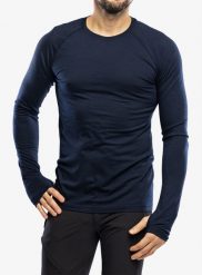 Bluza termoaktywna męska Houdini Desoli Light Crew. Niebieskie bluzy bez kaptura męskie Houdini, m, z materiału. Za 531.15 zł.