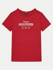 Tommy Hilfiger T-Shirt KB0KB09356 S Czerwony Regular Fit. Czerwone t-shirty chłopięce Tommy Hilfiger, bez wzorów, z bawełny, bez ramiączek. Za 79.99 zł.
