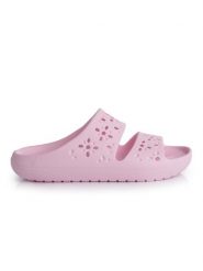 Crocs Klapki Classic Floral Cutout Sandal 210966 Różowy. Czerwone klapki damskie Crocs, bez wzorów, z tworzywa sztucznego, bez obcasa. Za 139.99 zł.