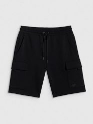 4F Spodenki dresowe cargo męskie - czarne XL. Czarne szorty męskie 4f, bez wzorów, z dresówki. Za 159.99 zł.