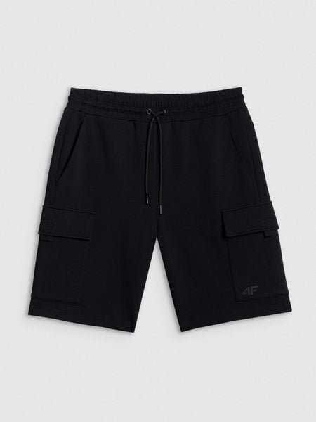 4F Spodenki dresowe cargo męskie - czarne XL. Czarne szorty męskie 4f, bez wzorów, z dresówki. Za 159.99 zł.