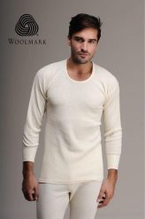 Koszulka tyrystyczna męska Woolona z długim rękawem 100% Merino. Białe koszulki męskie z długim rękawem WOOLONA, m, z materiału. Za 189.00 zł.