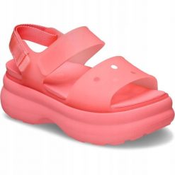 Sandały dla Kobiet Crocs Soho Frosted Y-Strap Sandal. Zielone sandały damskie Crocs, bez wzorów, z materiału, bez obcasa, na platformie. Za 289.99 zł.