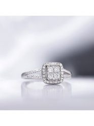 DIAMOND & CO Złoty pierścionek "Beloni" z diamentami rozmiar: 58. Szare pierścionki damskie Diamond & Co, z diamentem, złote. Za 2,000.99 zł.