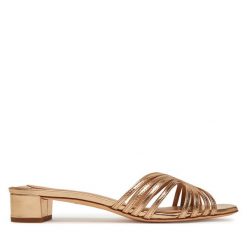 Klapki LAUREN RALPH LAUREN. Żółte klapki damskie Lauren Ralph Lauren, bez wzorów, bez obcasa. Za 549.99 zł.