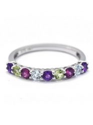 Maison héritage PARIS Złoty pierścionek "Alterna Mix" z kamieniami szlachetnymi rozmiar: 54. Szare pierścionki damskie maison héritage PARIS, z ametystem, złote. Za 1,122.99 zł.