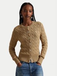 Polo Ralph Lauren Kardigan 211971868502 Beżowy Slim Fit. Brązowe kardigany damskie Polo Ralph Lauren, l, bez wzorów, z bawełny. Za 1,199.00 zł.