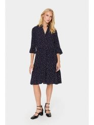 SAINT TROPEZ Sukienka w kolorze granatowym rozmiar: L. Niebieskie sukienki damskie Saint Tropez, l, bez wzorów, z wiskozy, bez kołnierzyka, bez ramiączek, midi, rozkloszowane. Za 104.99 zł.