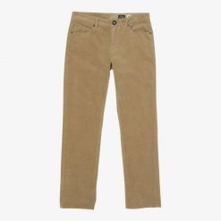 Spodnie Volcom Solver sztruksowe khaki. Zielone spodnie materiałowe męskie Volcom, bez wzorów, ze sztruksu, sportowe. Za 380.66 zł.