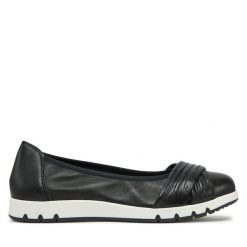 Baleriny Caprice. Czarne baleriny damskie Caprice, bez wzorów, bez obcasa. Za 279.99 zł.